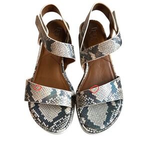 Franco Sarto Snakeskin Platform Sandals‎ Comfort Straps Wedge Size 7M